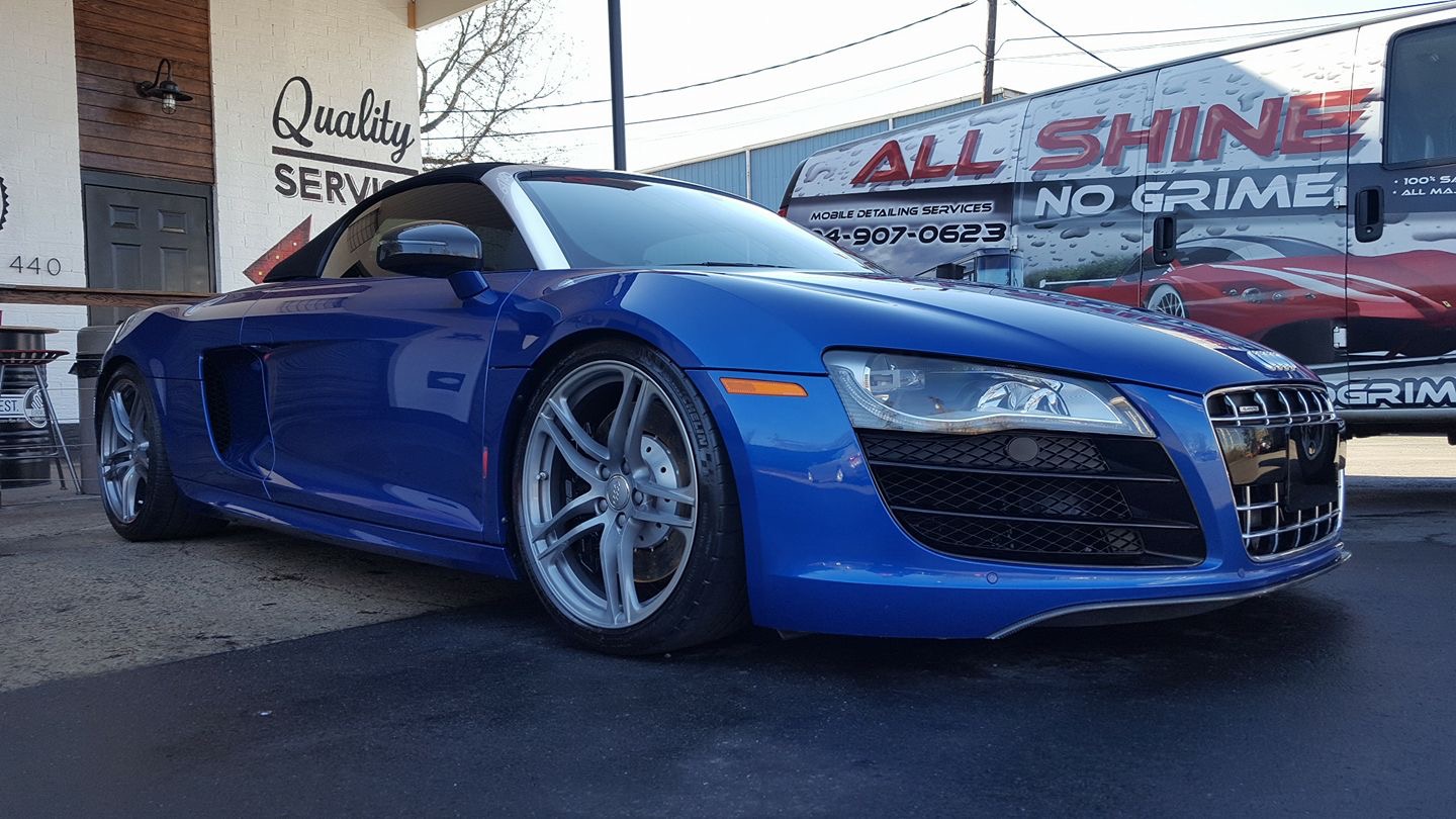 Shiny blue Audi car